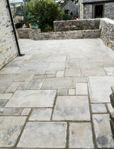 Paving surface laid by our team in Derbyshire
